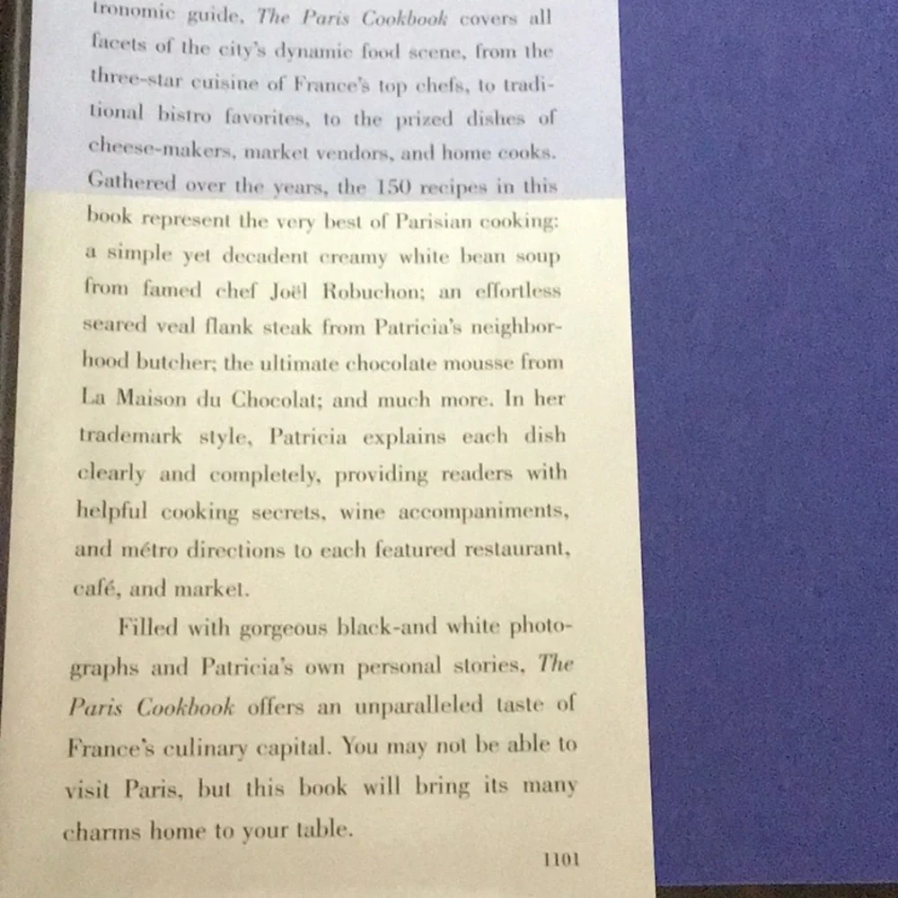 The Paris Cookbook by Patricia‎ Wells NWT